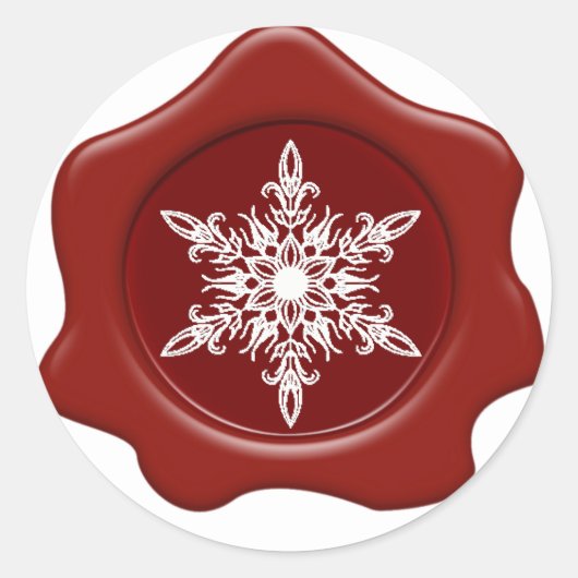 Sneeuwvlok Red Wax Seal Stickers (Voorkant)