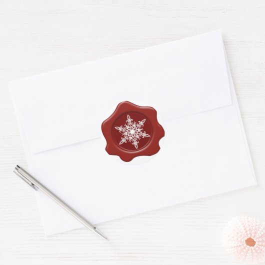 Sneeuwvlok Red Wax Seal Stickers (Envelop)
