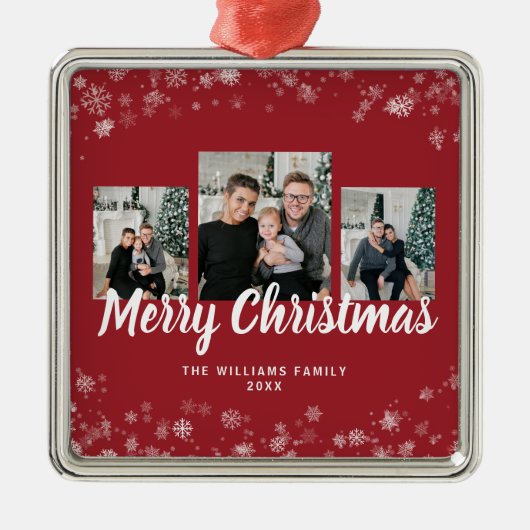 Sneeuwvlok Rode Ornamenten (Voorkant)