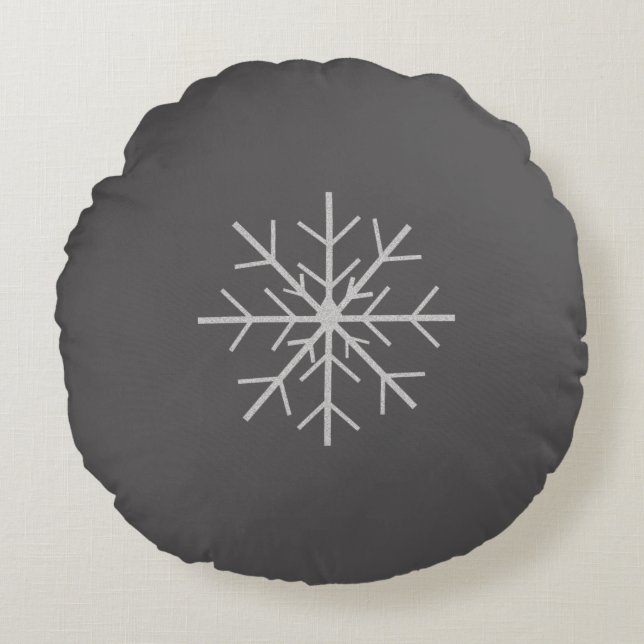 Sneeuwvlok Rond Kussen (Voorkant)