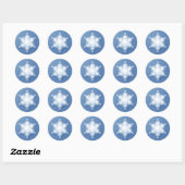 Sneeuwvlok Ronde Sticker (Vel)