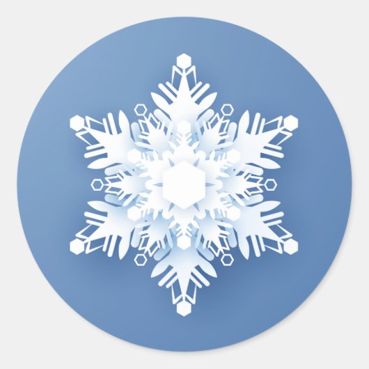 Sneeuwvlok Ronde Sticker (Voorkant)