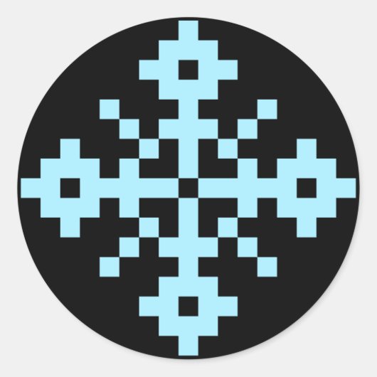 Sneeuwvlok Ronde Sticker (Voorkant)