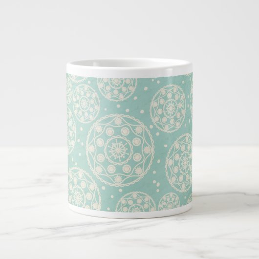 Sneeuwvlok Ronden op Aqua Blue Specialty Mok (Voorkant)
