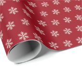 Sneeuwvlok rood cadeaupapier (Rol Hoek)