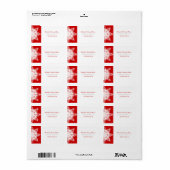 Sneeuwvlok rood wit winter bruiloft label (Full Sheet)