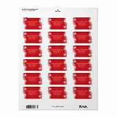 Sneeuwvlok rood wit winter bruiloft label (Full Sheet)