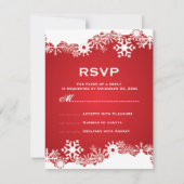 Sneeuwvlok rood wit winterhuwelijk RSVP (Voorkant)