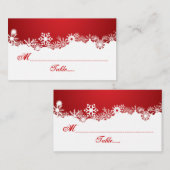 Sneeuwvlok rood wit winterplaatskaart plaatskaartje (Voorkant / Achterkant)