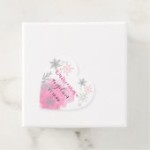 Sneeuwvlok Roze en Zilveren Quinceanera Bedankjes Labels (In situ)