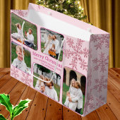 Sneeuwvlok Roze Glam 5 Foto Collage Kerstmis Groot Cadeauzakje
