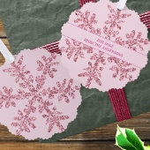 Sneeuwvlok roze glam Elegant minimalistisch cadeau Ornament Kaart