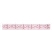 Sneeuwvlok Roze Glam Elegante Trendy Kerstmis Satijnen Lint (Voorkant)