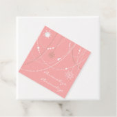 Sneeuwvlok roze midden eeuw elegante winter schatt bedankjes labels (In situ)