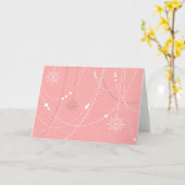 Sneeuwvlok roze midden eeuw elegante winter schatt kaart (Gele Bloem)