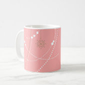 Sneeuwvlok roze midden eeuw elegante winter schatt koffiemok (Voorkant links)