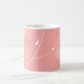 Sneeuwvlok roze midden eeuw elegante winter schatt koffiemok (Center)