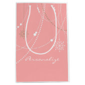 Sneeuwvlok roze midden eeuw elegante winter schatt medium cadeauzakje (Voorkant)