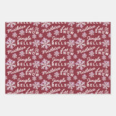 Sneeuwvlok Roze Opal Kerstmis 2 Foto Typografie Inpakpapier Vel (Voorkant 2)