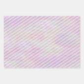 Sneeuwvlok Roze Opal Pinstripes 3 Foto Kerstmis Inpakpapier Vel (Voorkant 2)
