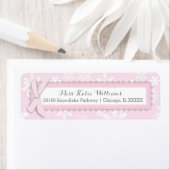 Sneeuwvlok Roze Polka-dot Bow Baby Girl Label (Insitu)