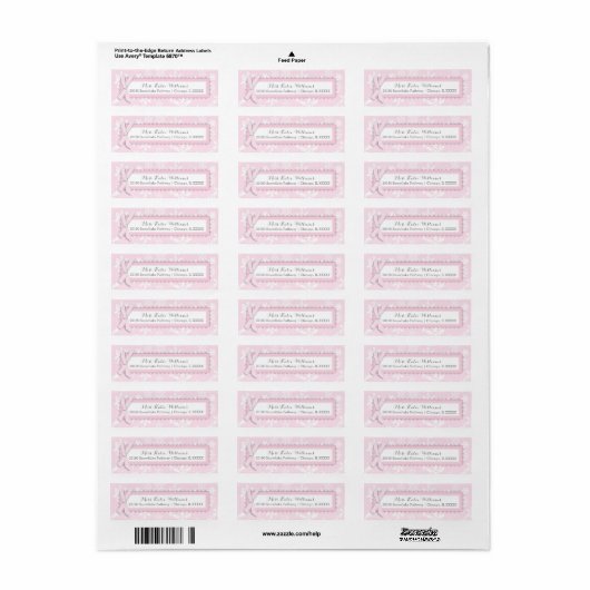 Sneeuwvlok Roze Polka-dot Bow Baby Girl Label (Full Sheet)
