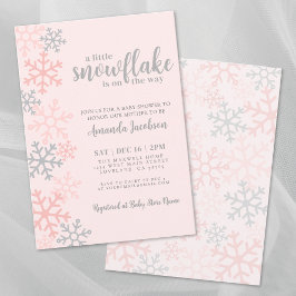 Sneeuwvlok Roze Winter Baby Borrel Kaart