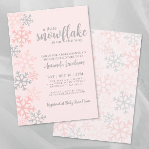 Sneeuwvlok Roze Winter Baby Borrel Kaart