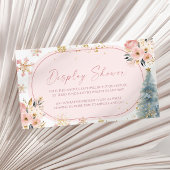 Sneeuwvlok Roze Winter Baby shower Display Douche Informatiekaartje