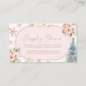 Sneeuwvlok Roze Winter Baby shower Display Douche Informatiekaartje (Voorkant)
