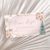 Sneeuwvlok Roze Winter Baby shower Luier Raffle Informatiekaartje