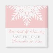 Sneeuwvlok roze winter bruiloft Save the Date Magneet (Voorkant)