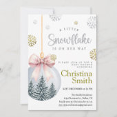 Sneeuwvlok Roze Winter Wonderland Baby Meisje Douc Kaart (Voorkant)