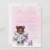 Sneeuwvlok Roze Winter Wonderland Baby shower Kaart (Voorkant)