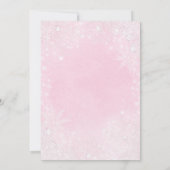 Sneeuwvlok Roze Winter Wonderland Baby shower Kaart (Achterkant)