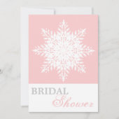 Sneeuwvlok roze, witte winter bruiloft vrijgezelle kaart (Voorkant)