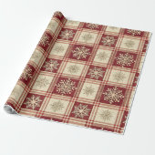 Sneeuwvlok Ruit Kerstmis Cadeaupapier (Uitgerold)