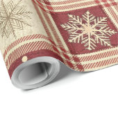 Sneeuwvlok Ruit Kerstmis Cadeaupapier (Rol Hoek)