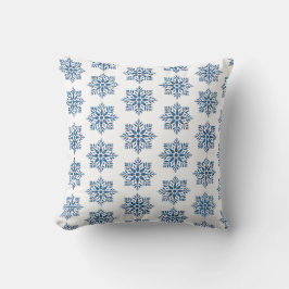 Sneeuwvlok Ruitpatroon Blauwe Kerst Kussen
