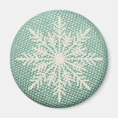 Sneeuwvlok rustiek borduurwerk look winter  magneet (Voorkant)