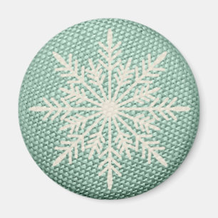 Sneeuwvlok rustiek borduurwerk look winter magneet
