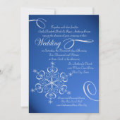 Sneeuwvlok Sapphire Blue Winter Wedding Kaart (Voorkant)