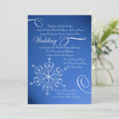 Sneeuwvlok Sapphire Blue Winter Wedding Kaart (Staand voorkant)