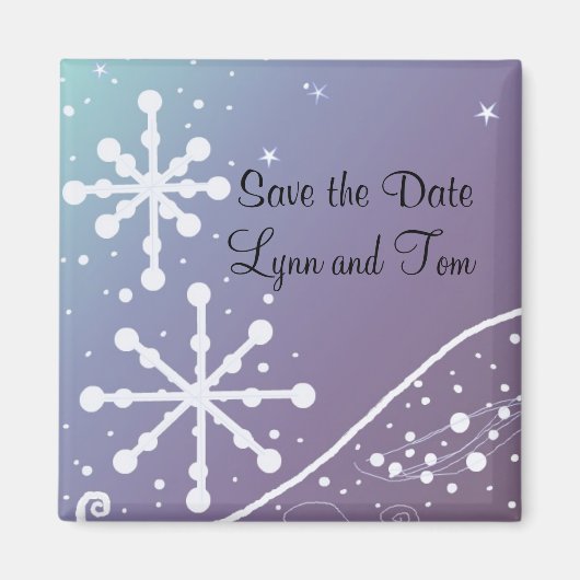 Sneeuwvlok Save the Date Magneet (Voorkant)