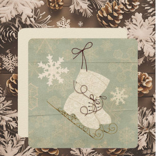  sneeuwvlok schaatsen  wintergroen kaart