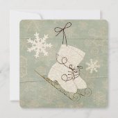 sneeuwvlok schaatsen wintergroen kaart (Voorkant)