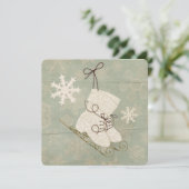 sneeuwvlok schaatsen wintergroen kaart (Staand voorkant)