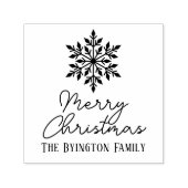 Sneeuwvlok Script Vakantiegroet Familienaam Zelfinktende Stempel (Design)