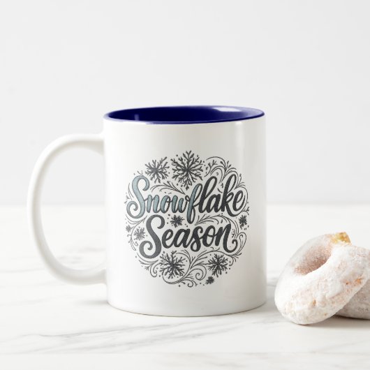 Sneeuwvlok Seizoen Winter Esthetische Koffie Mok (Met donut)