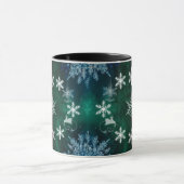 Sneeuwvlok Silhouetten Combo Kerstmoker  Mok (Midden)